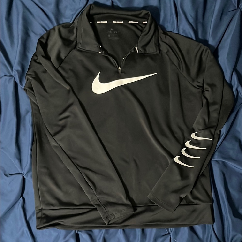 Nike Black Dry Fit Quarter Zip Size Medium